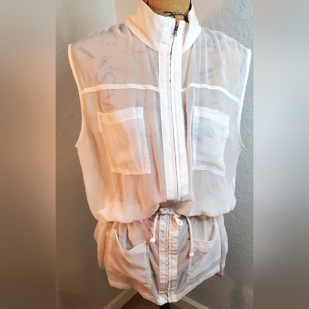Mossimo White Sheer Vest Top.